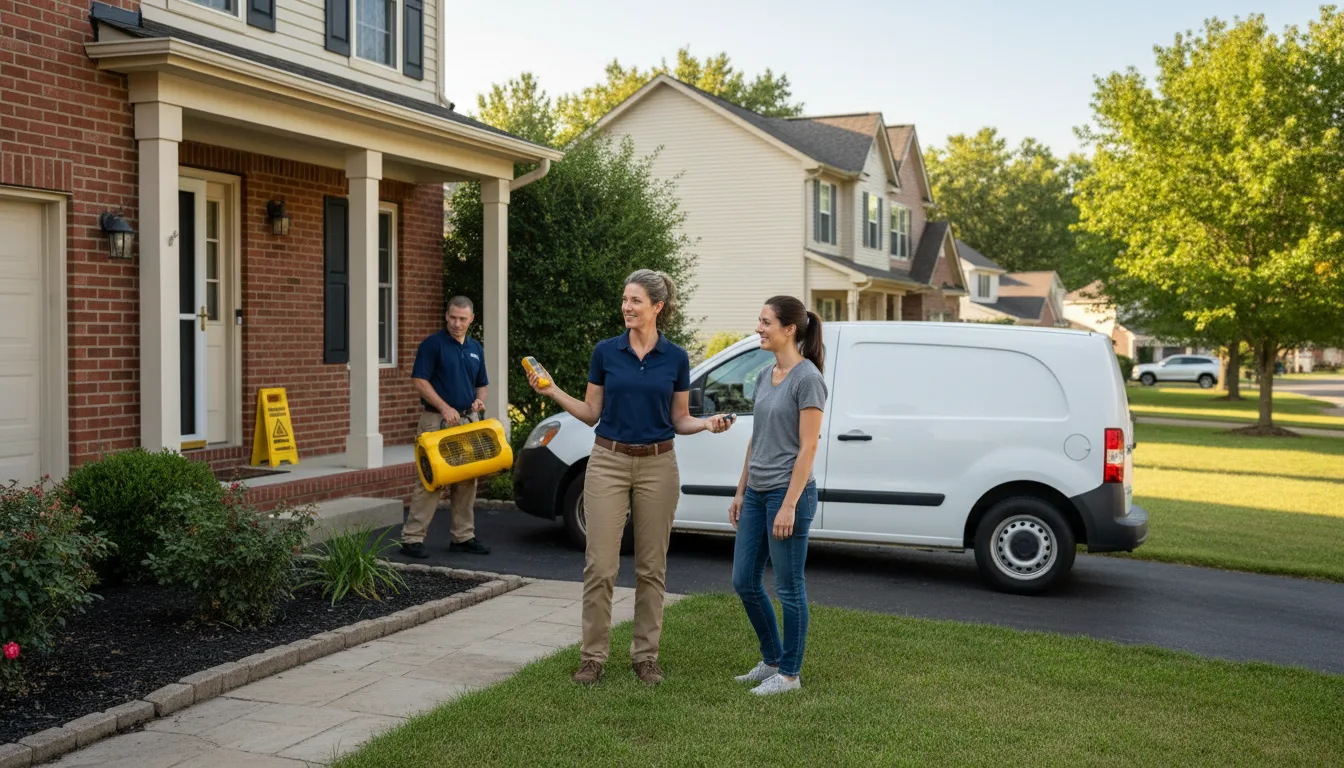 Residential water damage restoration in Franklin, IL